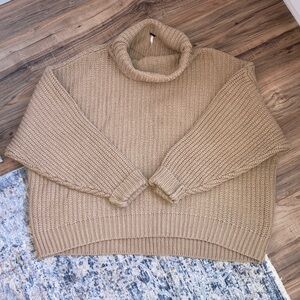 🆕 NWOT - Free People - Cozy Oversized Brown Turtleneck Sweater